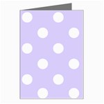 Polka Dots - White on Pale Lavender Violet Greeting Card