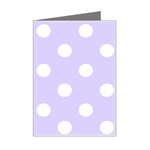 Polka Dots - White on Pale Lavender Violet Mini Greeting Card