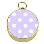 Polka Dots - White on Pale Lavender Violet Gold Compass