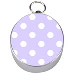 Polka Dots - White on Pale Lavender Violet Silver Compass