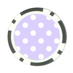 Polka Dots - White on Pale Lavender Violet Poker Chip Card Guard