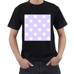 Polka Dots - White on Pale Lavender Violet Men s T-Shirt (Black)