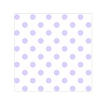 Polka Dots - Pale Lavender Violet on White Small Satin Scarf  (Square)