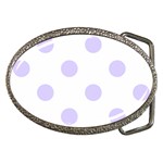 Polka Dots - Pale Lavender Violet on White Belt Buckle