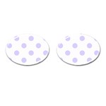 Polka Dots - Pale Lavender Violet on White Cufflinks (Oval)