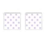 Polka Dots - Pale Lavender Violet on White Cufflinks (Square)