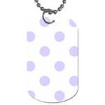 Polka Dots - Pale Lavender Violet on White Dog Tag (One Side)