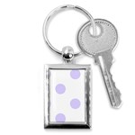 Polka Dots - Pale Lavender Violet on White Key Chain (Rectangle)