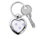 Polka Dots - Pale Lavender Violet on White Key Chain (Heart)