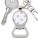 Polka Dots - Pale Lavender Violet on White Bottle Opener Key Chain
