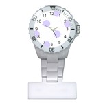 Polka Dots - Pale Lavender Violet on White Nurses Watch