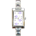 Polka Dots - Pale Lavender Violet on White Rectangle Italian Charm Watch