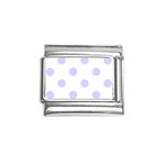 Polka Dots - Pale Lavender Violet on White Italian Charm (9mm)