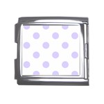 Polka Dots - Pale Lavender Violet on White Mega Link Italian Charm (18mm)