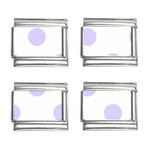 Polka Dots - Pale Lavender Violet on White 9mm Italian Charm (4 pack)