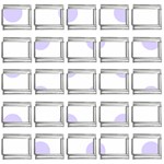 Polka Dots - Pale Lavender Violet on White 9mm Italian Charm (25 pack)