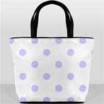 Polka Dots - Pale Lavender Violet on White Bucket Bag
