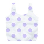 Polka Dots - Pale Lavender Violet on White Full Print Recycle Bag (L)