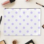Polka Dots - Pale Lavender Violet on White Cosmetic Bag (XL)