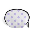 Polka Dots - Pale Lavender Violet on White Accessory Pouch (Small)