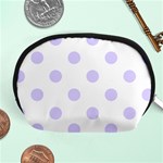 Polka Dots - Pale Lavender Violet on White Accessory Pouch (Medium)