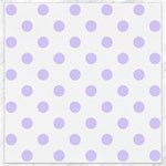 Polka Dots - Pale Lavender Violet on White Canvas 16  x 16 