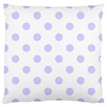 Polka Dots - Pale Lavender Violet on White Large Cushion Case (One Side)