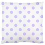 Polka Dots - Pale Lavender Violet on White Large Flano Cushion Case (Two Sides)