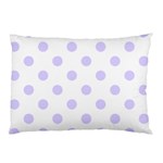 Polka Dots - Pale Lavender Violet on White Pillow Case (One Side)