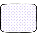 Polka Dots - Pale Lavender Violet on White Double Sided Fleece Blanket (Mini)