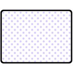 Polka Dots - Pale Lavender Violet on White Double Sided Fleece Blanket (Large) (Two Sides)