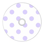 Polka Dots - Pale Lavender Violet on White CD Wall Clock