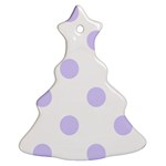 Polka Dots - Pale Lavender Violet on White Ornament (Christmas Tree)