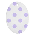 Polka Dots - Pale Lavender Violet on White Ornament (Oval)