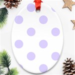 Polka Dots - Pale Lavender Violet on White Oval Ornament (Two Sides)
