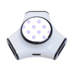 Polka Dots - Pale Lavender Violet on White Portable USB Hub (One Side)