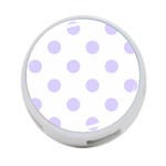 Polka Dots - Pale Lavender Violet on White 4-Port USB Hub (Two Sides)