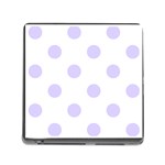 Polka Dots - Pale Lavender Violet on White Memory Card Reader (Square)