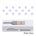 Polka Dots - Pale Lavender Violet on White Memory Card Reader (Stick)