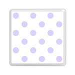 Polka Dots - Pale Lavender Violet on White Memory Card Reader with Storage (Square)