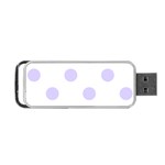 Polka Dots - Pale Lavender Violet on White Portable USB Flash (Two Sides)