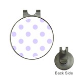 Polka Dots - Pale Lavender Violet on White Golf Ball Marker Hat Clip