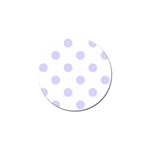 Polka Dots - Pale Lavender Violet on White Golf Ball Marker
