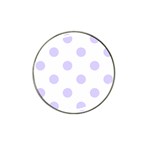 Polka Dots - Pale Lavender Violet on White Hat Clip Ball Marker (10 pack)