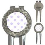 Polka Dots - Pale Lavender Violet on White 3-in-1 Golf Divot