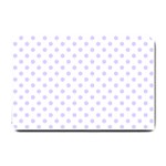 Polka Dots - Pale Lavender Violet on White Small Doormat