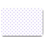 Polka Dots - Pale Lavender Violet on White Large Doormat
