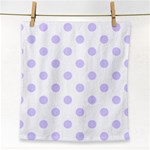 Polka Dots - Pale Lavender Violet on White Face Towel