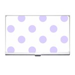 Polka Dots - Pale Lavender Violet on White Business Card Holder