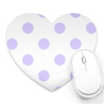 Polka Dots - Pale Lavender Violet on White Heart Mousepad